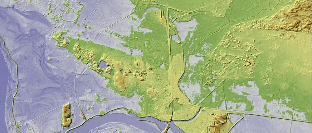 Luft und Wasser. Die neue Geländekarte zeigt Brandenburgs Flächen – hier die Elbauen bei Wittenberge in der Prignitz – mit einer Genauigkeit von 15 Zentimetern.