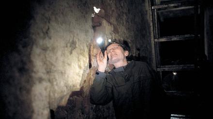 Fledermauszählung. Lutz Ittermannist auf der Suche.