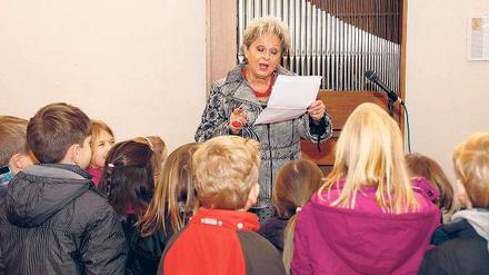 Beelitzer Elan. Dagmar Frederic gestern bei der Tonaufnahme.