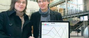 Storyteller. Evi Goldbrunner und Joachim Dollhopf mit ihrer Software.