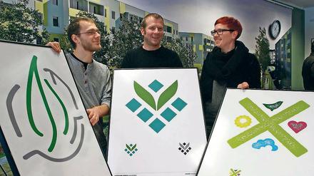 Markenzeichen: Zwei der neuen Logos für die Gartenstadt Drewitz.