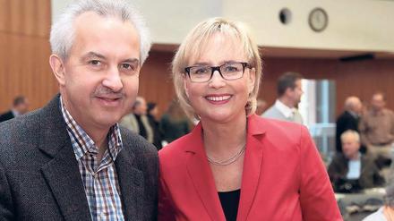 Einsatz für die Wissenschaft. A. Wicklein mit GFZ-Direktor R. Hüttl.