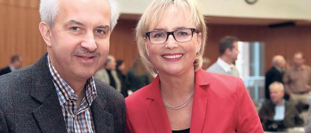 Einsatz für die Wissenschaft. A. Wicklein mit GFZ-Direktor R. Hüttl.