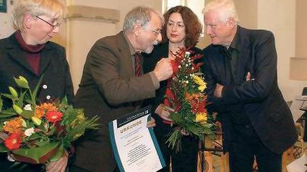 Stiftungsgründer Friedrich Christian Flick (r.) und die Preisträger.