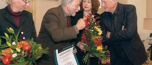 Stiftungsgründer Friedrich Christian Flick (r.) und die Preisträger.