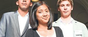 Ab sofort Start-Stipendiaten: Die Potsdamer Schüler Teodor Statnic, Phuong Thao Nguyen und Kirill Borschevskyi (v.l.)