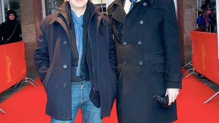 Der Potsdamer Regisseur Andreas Dresen (l.) und der CDU-Landtagsabgeordnete Henryk Wichmann auf dem roten Teppich der Berlinale.