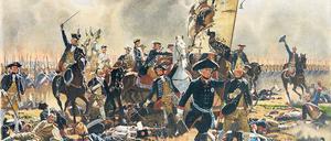 Hoch die Fahne, auf zum Sieg. Ganz so erfolgreich wie es der Maler Carl Röchling auf dem Gemälde „Friedrich II. in der Schlacht bei Zorndorf 1758“ darstellte, war der Eigensinn des Königs nicht immer.