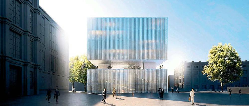 Reizthema. Der moderne Glaskubus, den Thyssen-Krupp eigentlich am Berliner Schlossplatz bauen wollte, galt seit seiner Vorstellung als höchst umstritten.