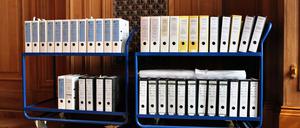 Die Akten für den Leipziger Prozess.