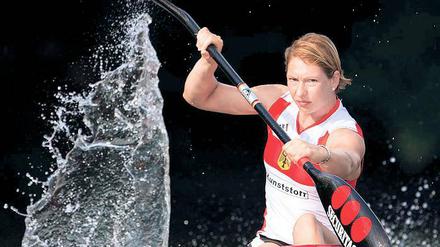 Wieder im Einer. Katrin Wagner-Augustin startet über 500 Meter.