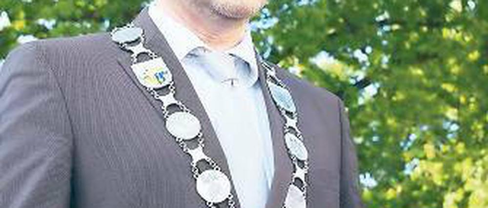 In Amt und Würden: Teltows Bürgermeister Thomas Schmidt.