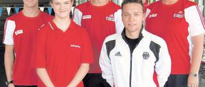 Freuen sich aufs Trainingslager. Julian Erxleben, Julia Bosecker, André Lehmann, Torben Schmidtke, Vincent Koch und Trainerin Dörte Paschke (v. l.).
