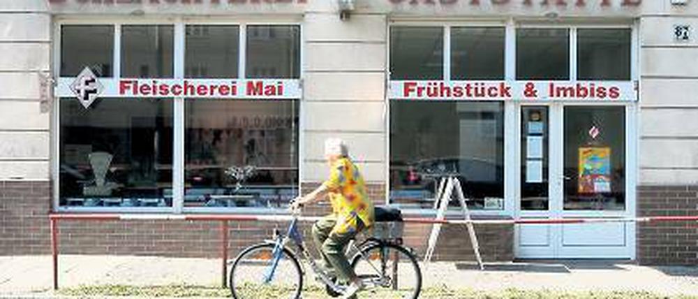 Macht bald zu. Die Fleischerei Mai in der Babelsberger Großbeerenstraße.