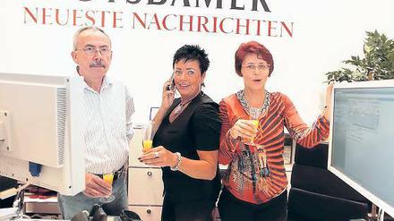 Shop und Service. Joachim Pietsch, Annette Westphal und Beate Luckmann kümmern sich um Kunden und Leser.