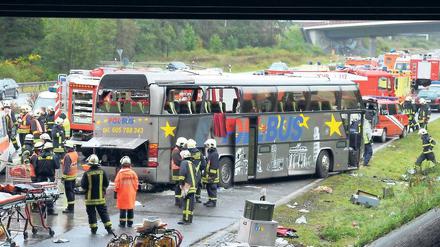 Ort des Schreckens. Der Fahrfehler einer Berlinerin hat den schweren Unfall verursacht, bei dem 14 Insassen eines polnischen Reisebusses im Jahr 2010 ums Leben kamen.