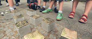 Stolpersteinverlegung im April in Berlin-Wilmersdorf. „Wir wollen nicht immer wieder Diskussionen haben.“