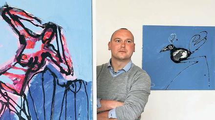 Bilder aus seiner blauen Phase. Mathias Melchert arbeitet in farblichen Zyklen. Derzeit experimentiert er in Gelb.