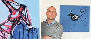Bilder aus seiner blauen Phase. Mathias Melchert arbeitet in farblichen Zyklen. Derzeit experimentiert er in Gelb.