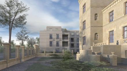 Modellzeichnung der restaurierten Villa Tummeley.