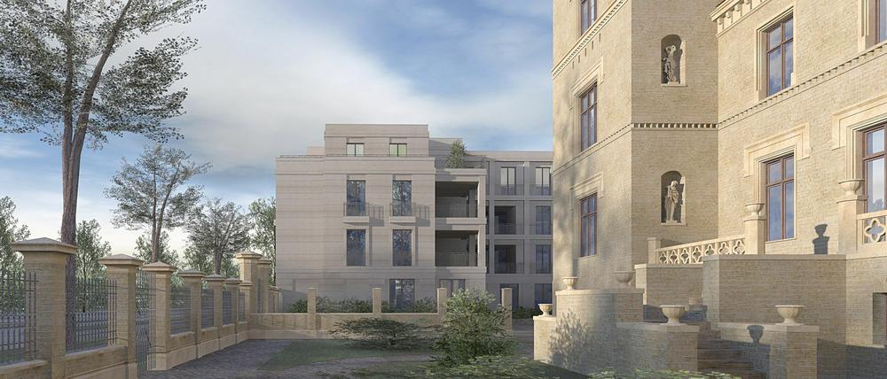 Modellzeichnung der restaurierten Villa Tummeley.