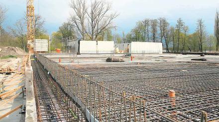 Dir Grundplatte für die Blütentherme steht. Werders Linke haben ein Problem damit.