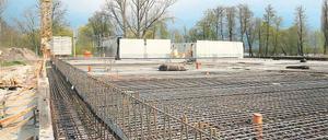 Dir Grundplatte für die Blütentherme steht. Werders Linke haben ein Problem damit.