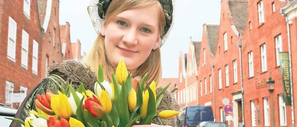 Tulpenkönigin. Saskia Kley verkörpert in diesem Jahr Jacoba von Beieren.