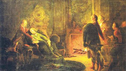Eröffnung mit dem toten König. Christian Bernhard Rodes Gemälde „Der Tod Friedrichs II.“ (1787) stand am Anfang der damaligen Ausstellung.