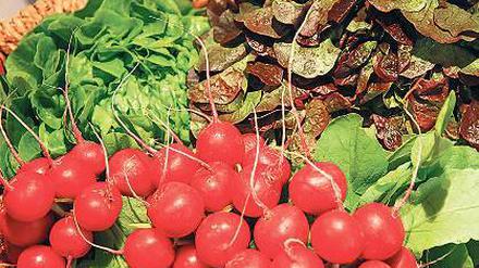 Im Frühling Radieschen und Salat. Im Sommer dann Kartoffeln, Kürbis und mehr. Was die Natur eben so hergibt, direkt vom Bauernhof. Meistens ist es lecker und gesund.