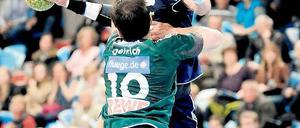 Derbysieger. Philipp Barsties (rechts) traf gegen Leipzig fünfmal.