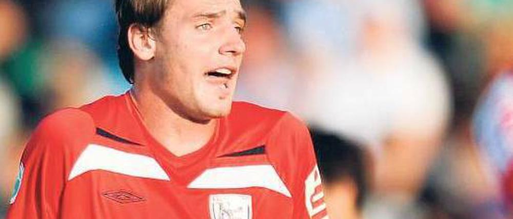 Leicht frustriert. Bei SVB-Stürmer Markus Müller klappt’s derzeit nicht mit dem Toreschießen. Beim Spiel in Sandhausen würde er gern einen Treffer landen.