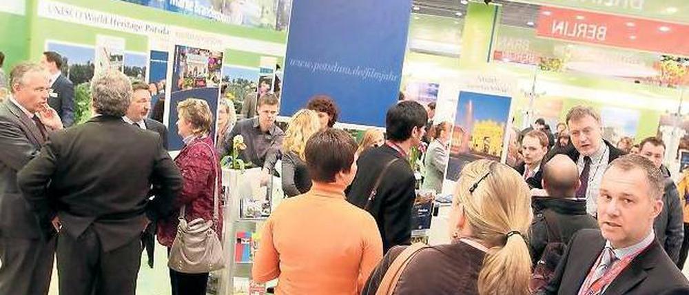 Dicht umlagert. Der Potsdam-Stand auf der ITB in der Halle 12 auf dem Messegelände war im vergangenen Jahr dicht umlagert. 2012 präsentieren sich dort acht Protagonisten, die meisten werben mit Veranstaltungen zum Friedrich-Geburtstag.