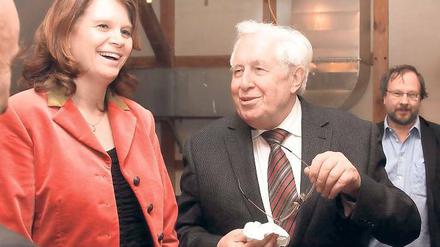Ein Kurs. CDU-Landesvorsitzende Saskia Ludwig mit Bernhard Vogel.