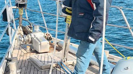 Liebt das Abenteuer: Krystina Kauffmann auf der „Santa Maria Australis“.