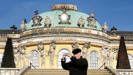Touristenmagnet Nummer Eins in Potsdam Schloss Sanssouci.