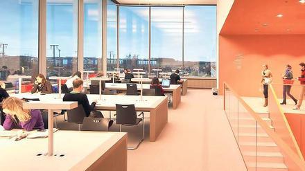 Den Deckel drauf. Die Studierendenzahlen in Brandenburg – hier ein Bild aus der neuen Uni-Bibliothek in Golm – sollen nach Vorstellung der Union bei 53 000 begrenzt werden. Derzeit Studieren rund 50 000 junge Menschen im Land.