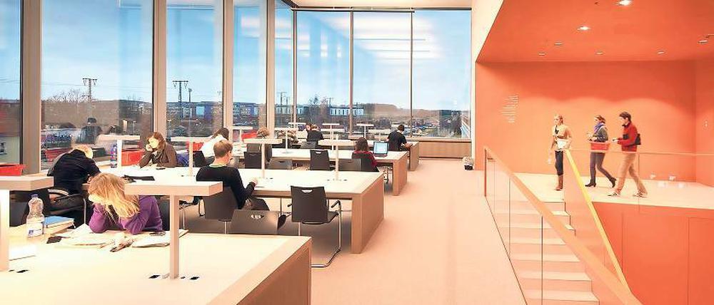 Den Deckel drauf. Die Studierendenzahlen in Brandenburg – hier ein Bild aus der neuen Uni-Bibliothek in Golm – sollen nach Vorstellung der Union bei 53 000 begrenzt werden. Derzeit Studieren rund 50 000 junge Menschen im Land.