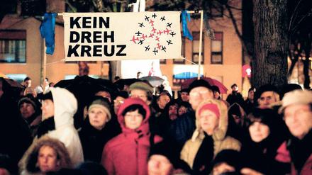 Spätschicht. Schon am Montag demonstrierten die Friedrichshagener – heute geht es weiter.