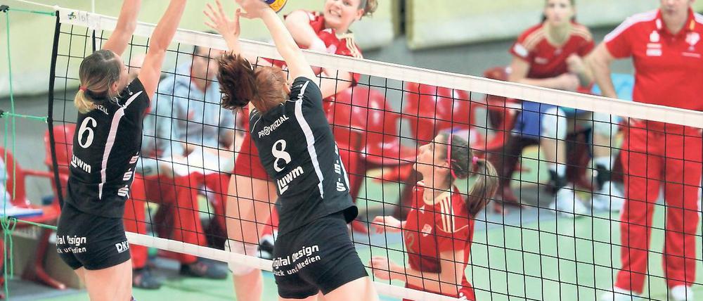 Abhaken und neu beginnen. Gegen den amtierenden Deutschen Meister Schwerin – hier Potsdams Lucia Daniela Fresco am Ball – musste der SC Potsdam am Wochenende eine 0:3-Niederlage einstecken.