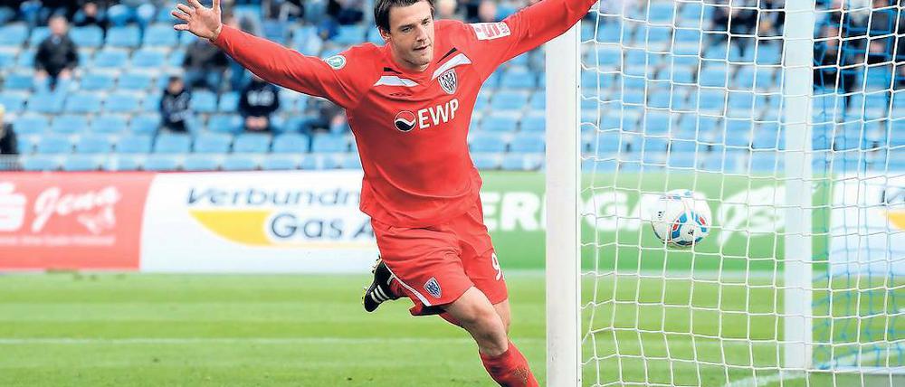 Mit gutem Gefühl in die nächste Runde. Markus Müller ist mit neun Treffern einer der besten Torschützen in der Dritten Liga. Am morgigen Samstag gegen Burghausen hat er sich den nächsten Sieg mit dem SV Babelsberg 03 vorgenommen.