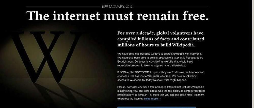 Die koordinierte Aktion mehrer Internetseiten hat große Aufmerksamkeit erregt. Spätestens seit der Abschaltung der Wikipedia wissen jetzt viele Internetnutzer über die geplanten Internetsperren aus den USA Bescheid.