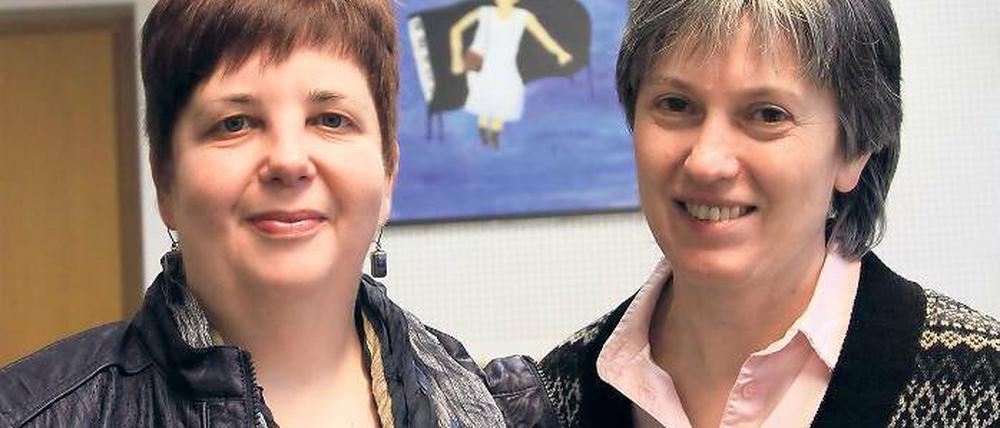 Chefetage. Musikschulleiterin Heike Lupuleak und Irmtraud Krüger.