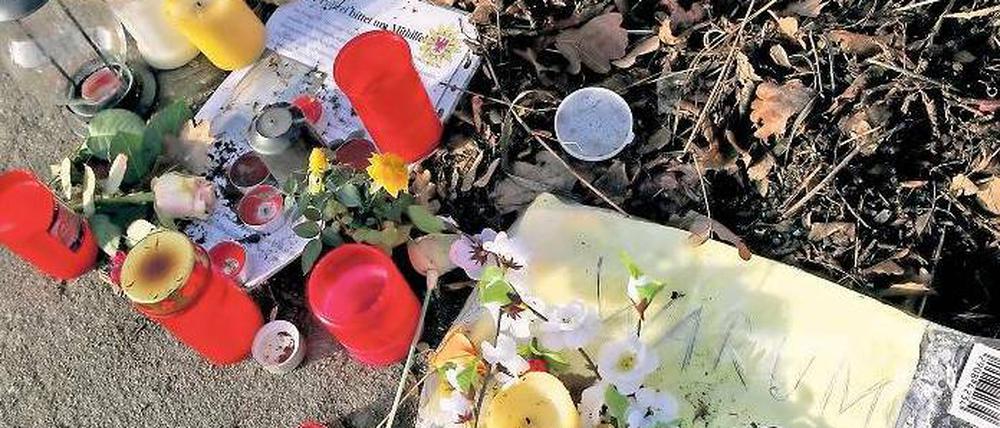 Zeichen des Gedenkens. Mit Kerzen und Blumen haben Potsdamer den Ort markiert, an dem am 23. Dezember ein toter Säugling gefunden wurde. „Warum“ steht auf einem gelben Zettel. Von den Eltern des Kindes fehlt bislang jede Spur. Die Staatsanwaltschaft ermittelt wegen Mordes gegen Unbekannt.
