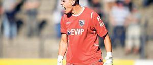 Lautstarke Anweisungen an die Vorderleute. Daniel Zacher hütet seit zwölf Spielen das Tor des SV Babelsberg 03, hat seinen Anteil am momentanen Tabellenplatz 10 und will mit dem Drittligisten morgen daheim auch gegen Spitzenreiter Jahn Regensburg punkten.