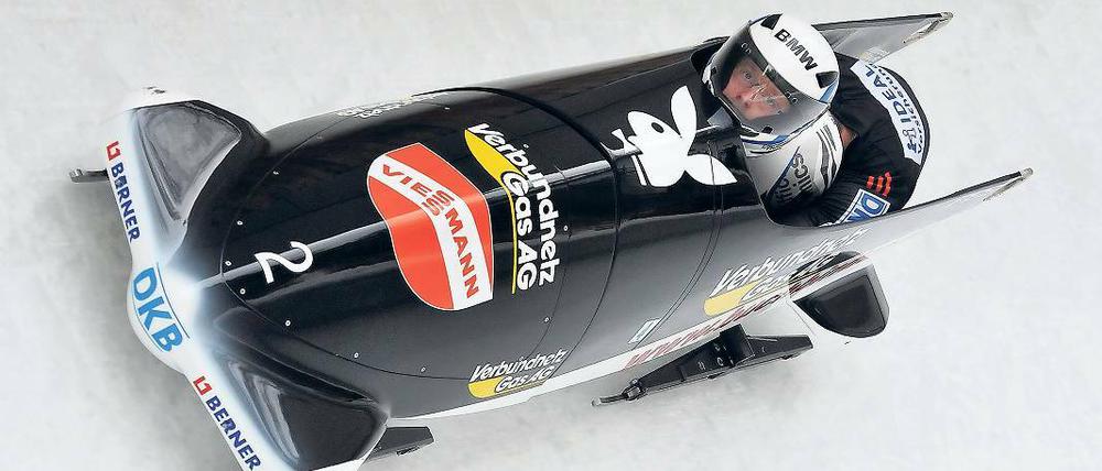 Will es nun wissen. Potsdams Zweierbob Manuel Machata/Andreas Bredau.