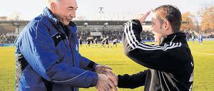 Wiedersehen nach drei Wochen. Bernd Schröder (l.) und Sven Kahlert.