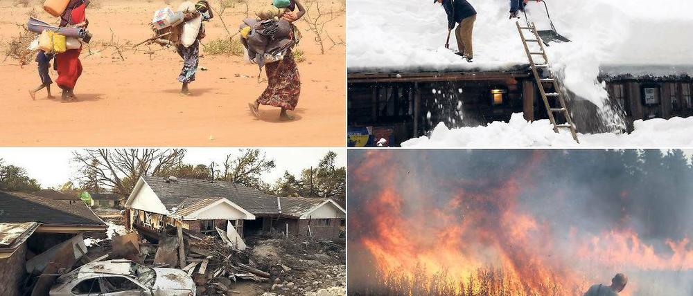 Beschleunigter Wandel. Weltweite Wetterextreme bedrohen zunehmend die Menschheit. Klimaforscher mahnen schnelles Gegensteuern an.