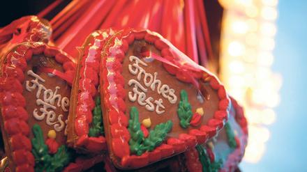 Lebkuchenherzen. Für viele auf dem Weihnachtsmarkt ein Muss.