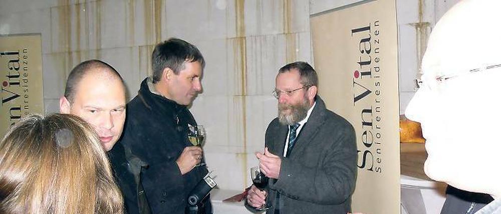 Diskussionsbedarf: Michael Grubert (l.) und Wolfgang Blasig am Freitag in Kleinmachnow.